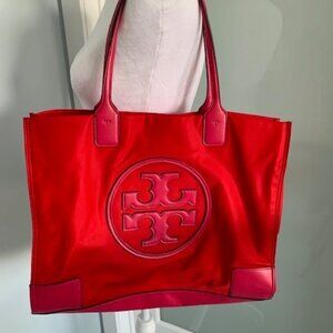 Tory Burch Pink & Red Nylon Tote